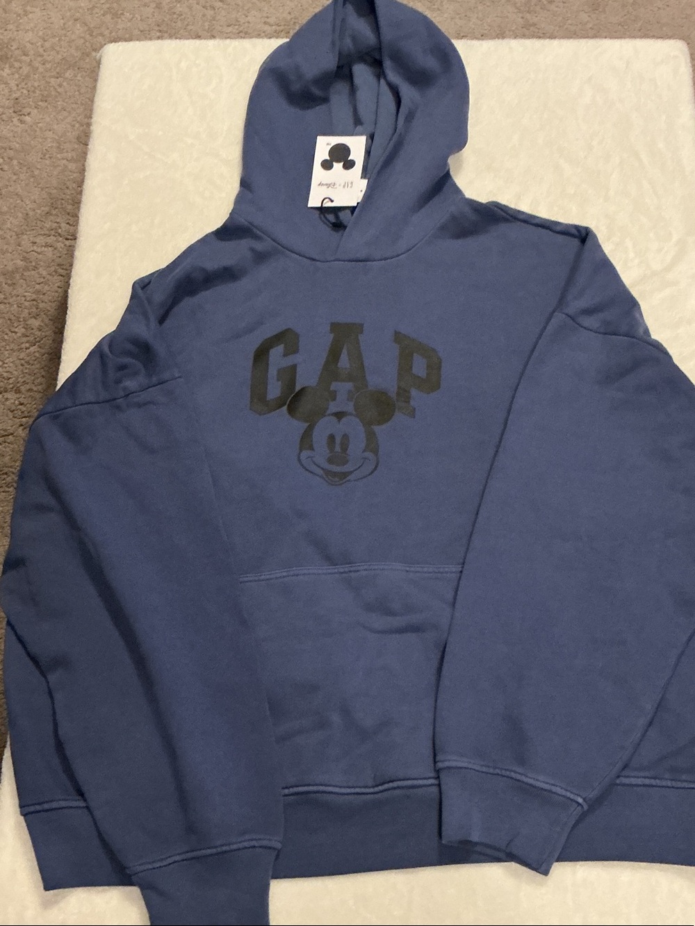 GAP Men's Navy Blue Mickey Graphic Hoodie